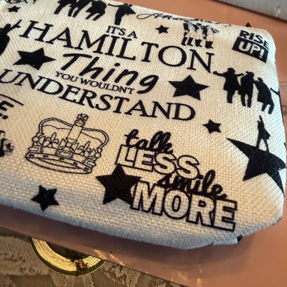 Hamilton White and Black Printed Bag